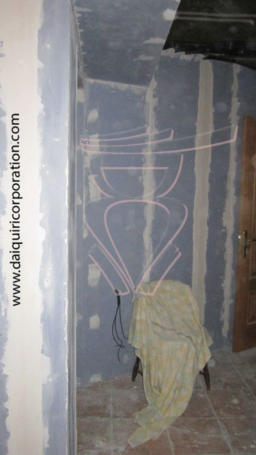 Fotografia obra daiquiri corporation, emplaste paredes pladur