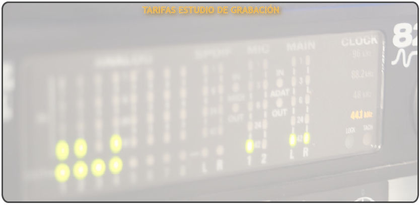 fondo tarifas estudio de grabacion, rectangulo e interface audio